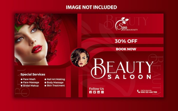 Spa and beauty salon facebook cover social media banner template design