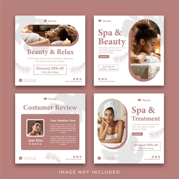 Vector spa and beauty salon post template