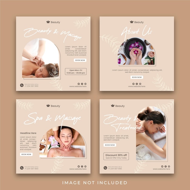 Vector spa and beauty salon post template