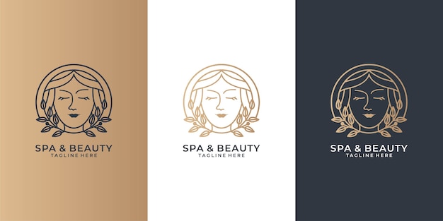 Spa and beauty women logo  set