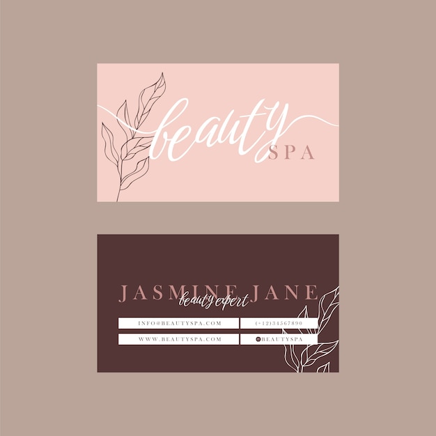 Spa business card template