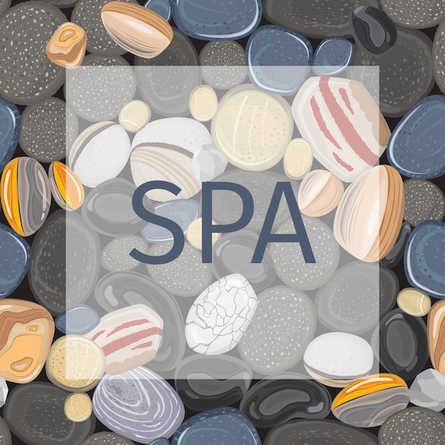 Vector spa concept with stones seamless pattern