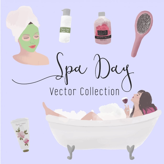 Vector spa day vector collection