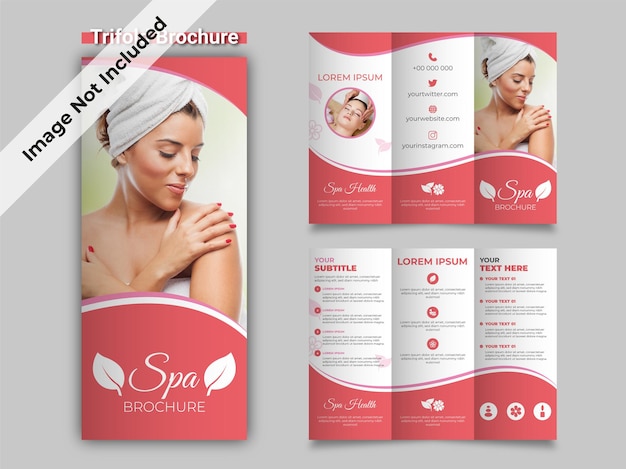 Vector spa driebladige brochureontwerp