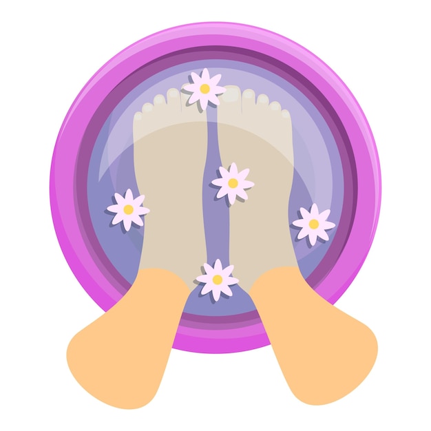 Vettore icona del pediluvio spa fiore. cartoon di spa fiore pediluvio icona vettoriali per il web design isolato su sfondo bianco