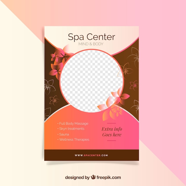 Vector spa flyer-sjabloon met mooie stijl