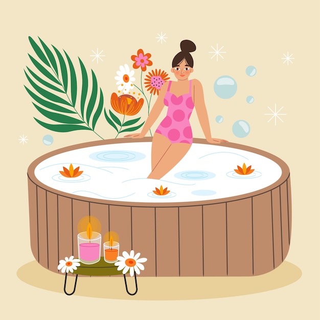 Vector spa hot tub illustration