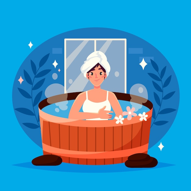 Vector spa hot tub illustration