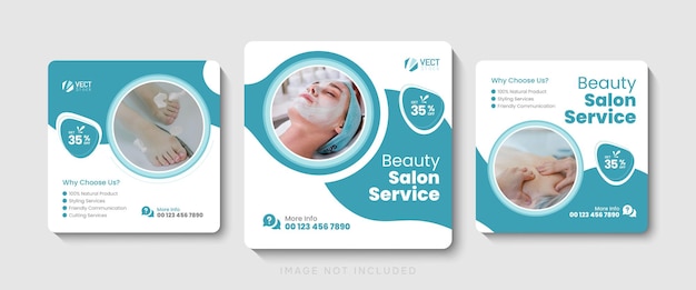 Vector spa instagram post pack