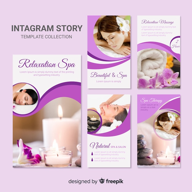 Modello di storie di instagram spa