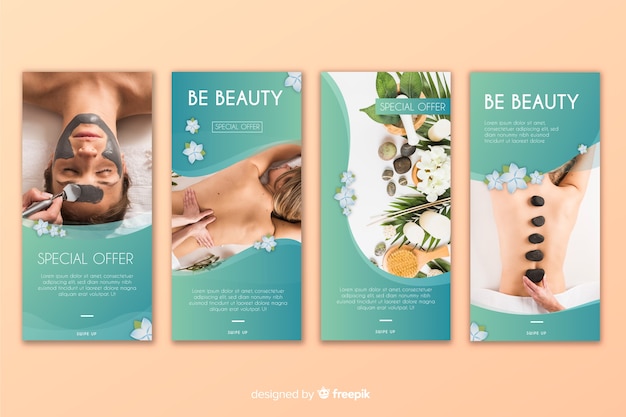 Vector spa instagram stories template