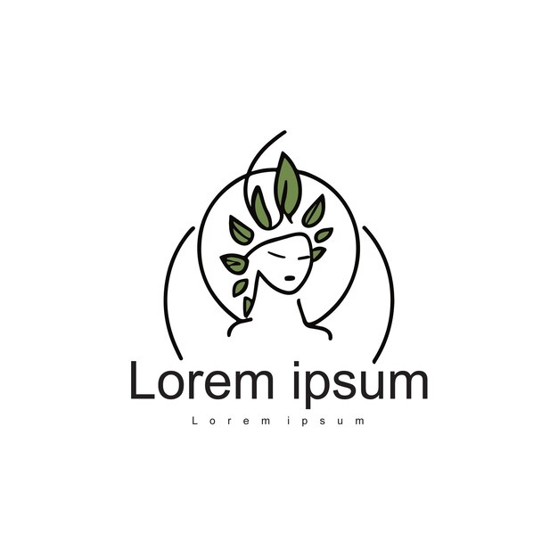spa logo template flower girl minimalist design vector