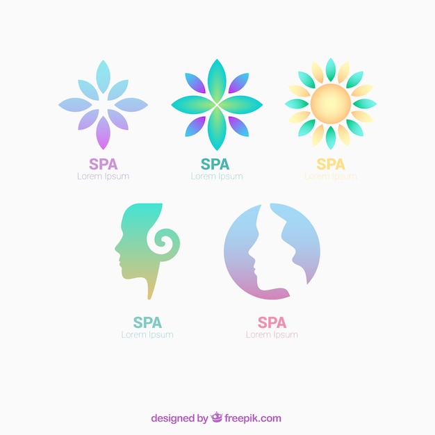 Spa logos in gradient style