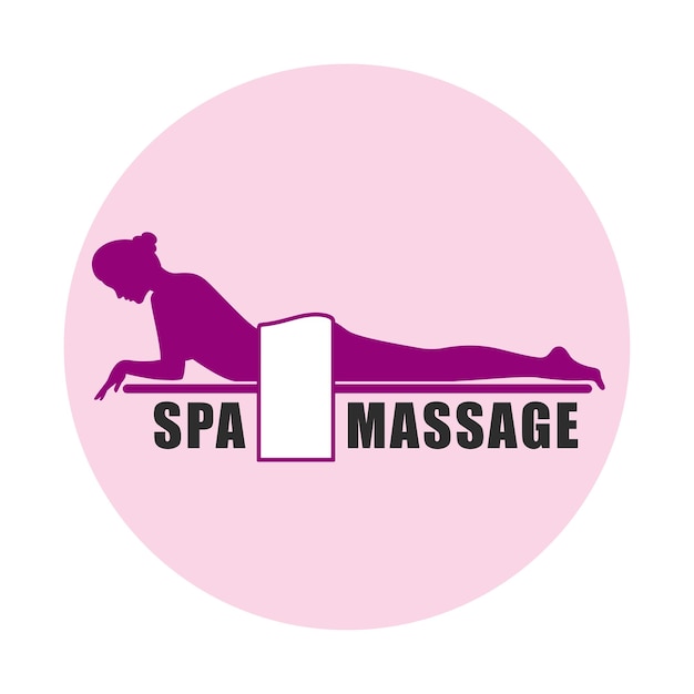 Spa Massage Logo Lichaamsverzorging Genezingsprocedures Ontspanning Vector illustratie