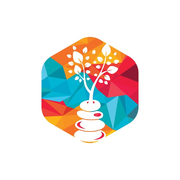 Design del logo vettoriale per spa e meditazione concetto di logo zen e benessere