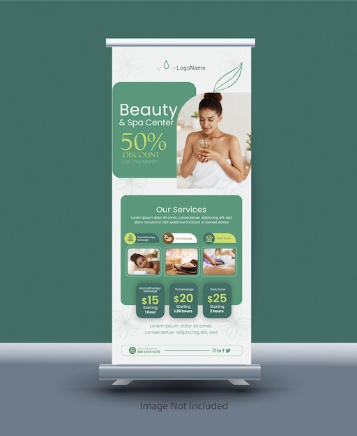 Spa rollup banner design dl banner stand banner