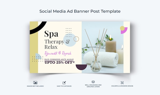 Vettore spa salon beauty social media facebook ad banner post template premium vector