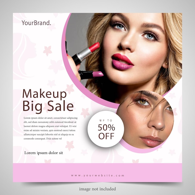 Spa salon, cosmetics poster banner template simple design for social media