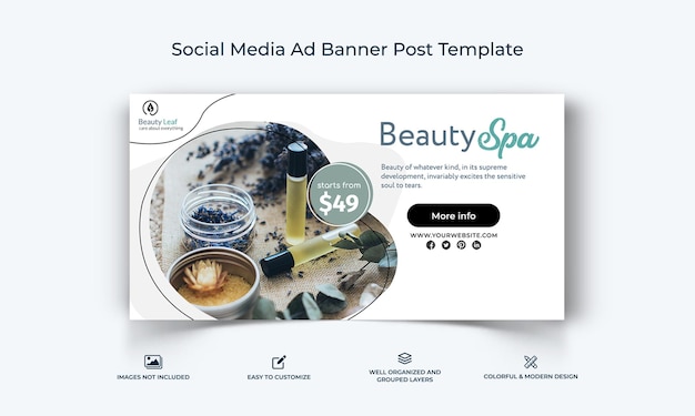 spa salon facebook ad banner template