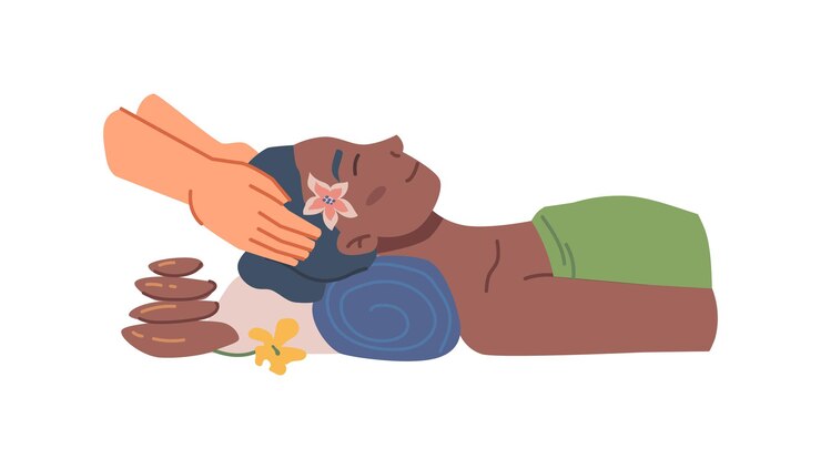 Vector spa salon ontspanning en rust massage en therapie