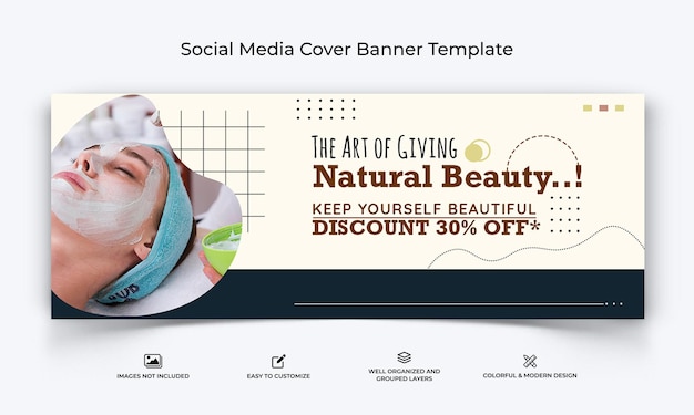 Spa salon social media facebook cover banner template premium vector