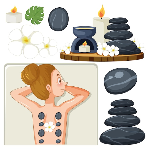 Spa and sauna self care elements collection