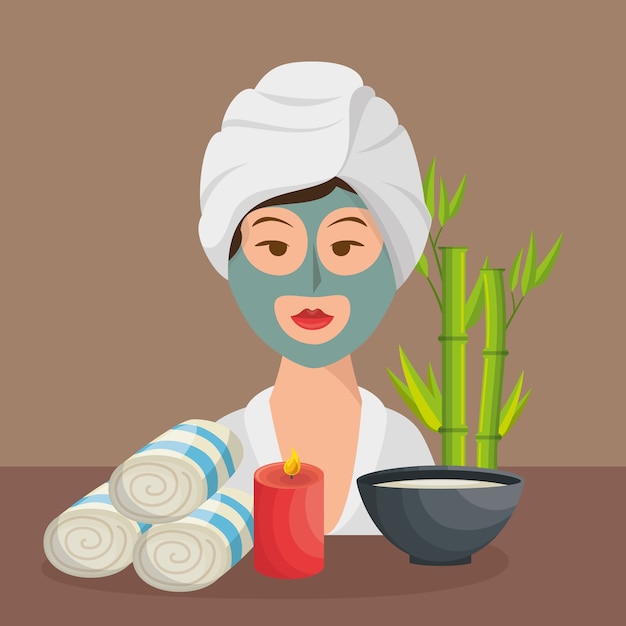 Vector spa schoonheid en gezondheid poster