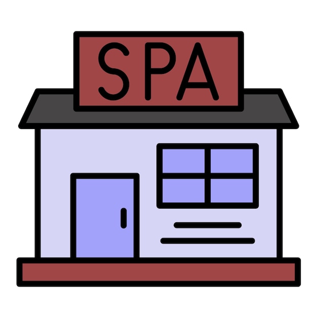 Spa Signboard Flat Illustration