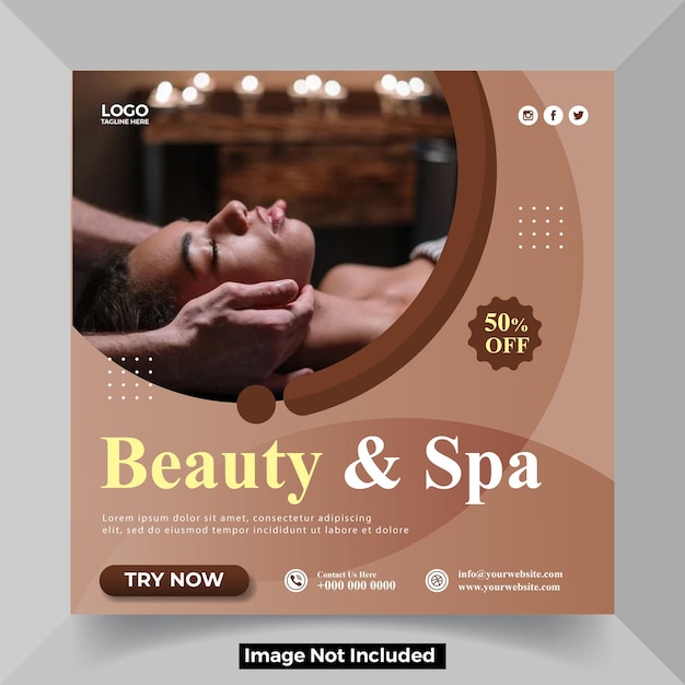 Vector spa social media post