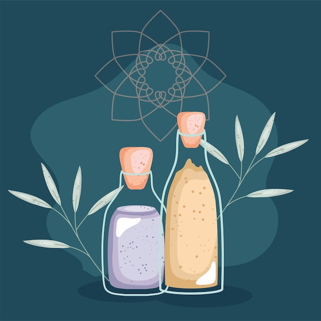 Spa spa oils bottles treatment icons