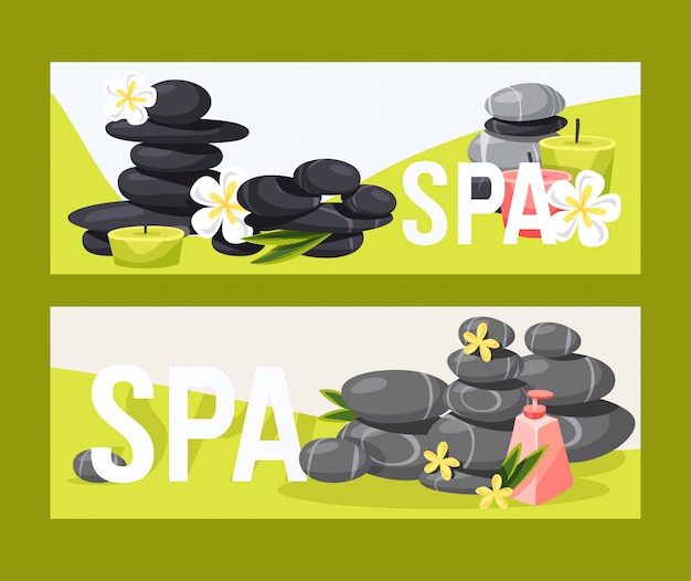 Spa stone vector zen stony терапия для красоты, здоровья и релаксации