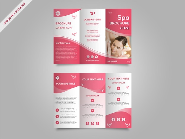 Vector spa trifold brochure design template