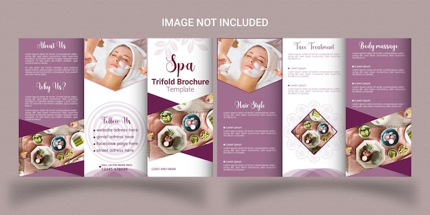 Vector spa trifold premium template design