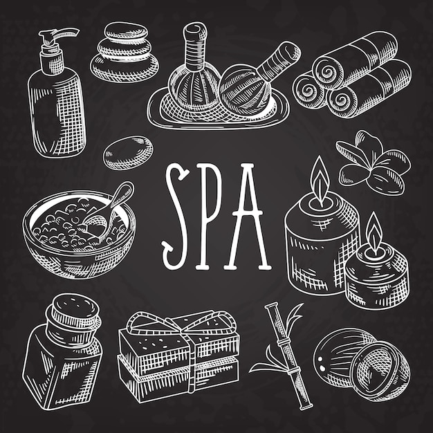 Vector spa wellness beauty hand drawn