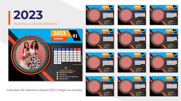 Spaanse bureaukalender 2023, Calendario de mesa espaol 2023