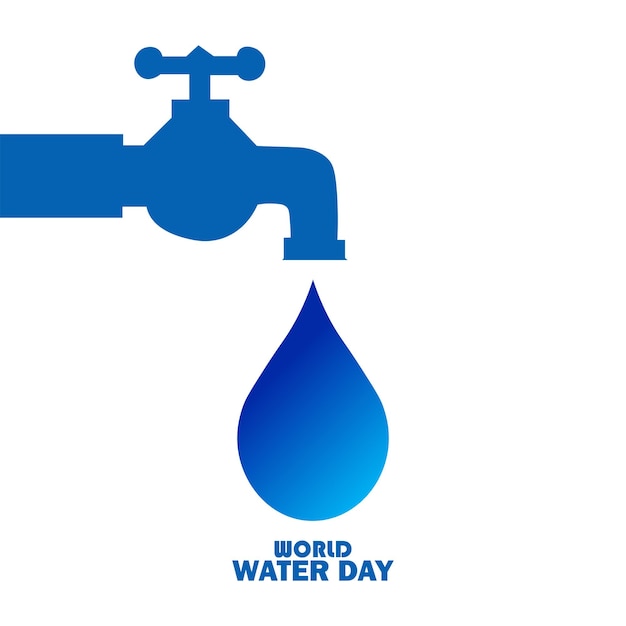 Spaar water, het concept van de Wereldwaterdag, vectorillustratie.