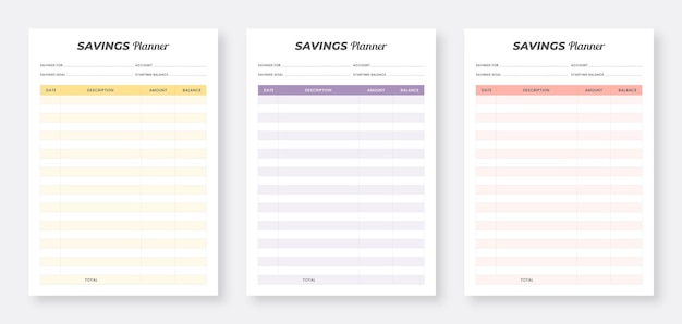 Spaarplanner sjablonen set Planner sjablonen ontwerpcollectie