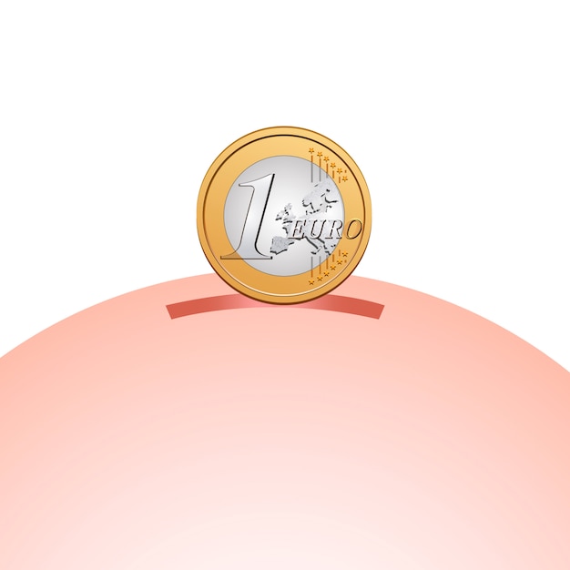 spaarpot met één euromunt