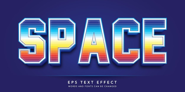 space 3d editable text effect