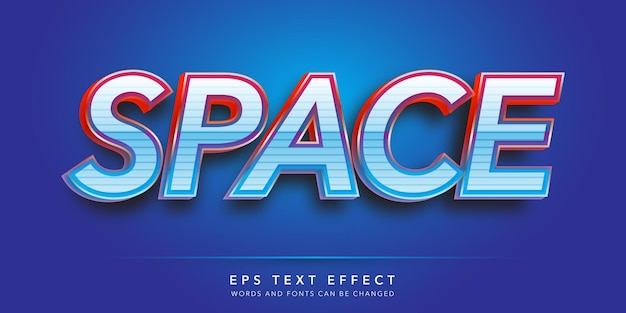 space 3d editable text effect