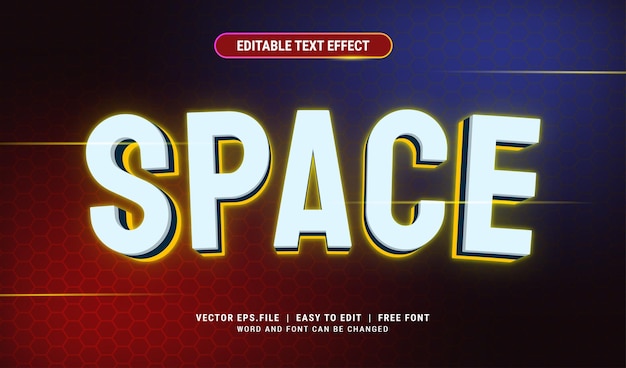 Space 3d modern editable text effect