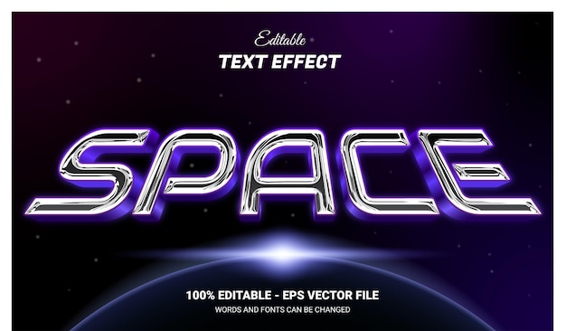 Space 3d style editable text effect