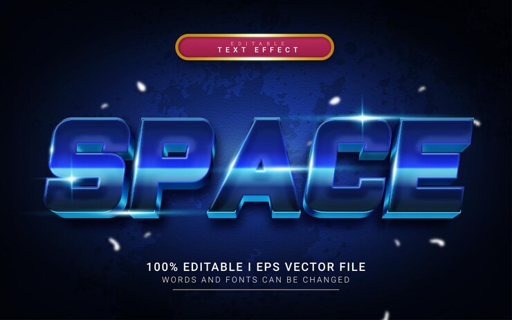 Vector space 3d style text effect