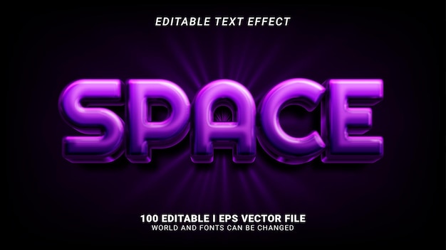 Space 3d style text effect