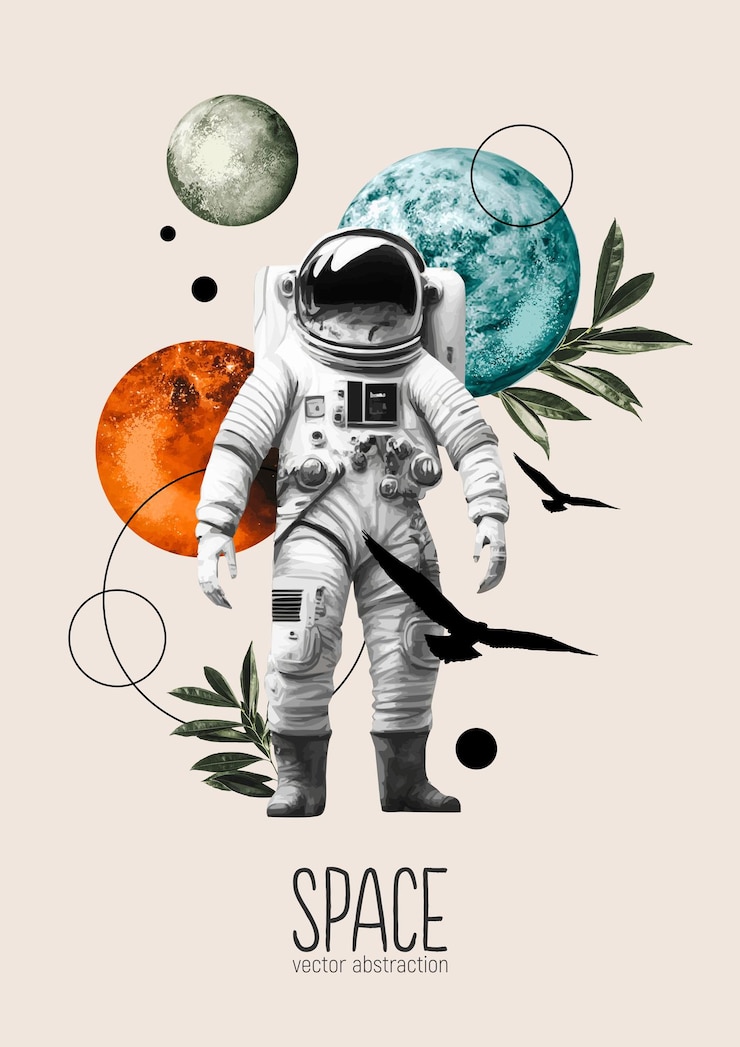 Vector space abstraction stylish modern design for a poster postcard clothing print banner cover