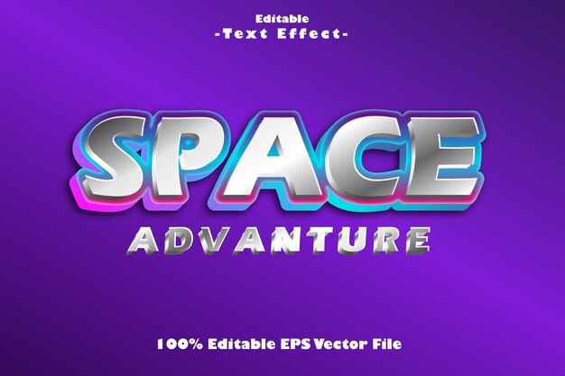 Space Advanture Editable Text Effect 3d Modern Style
