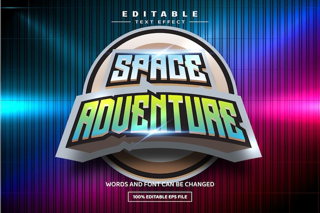 Space adventure 3D editable text effect template