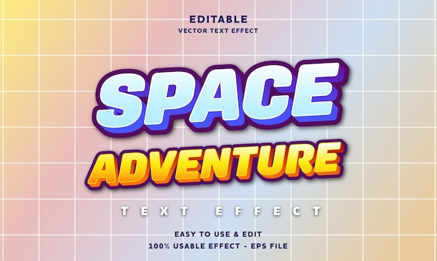 Space adventure editable text effect with modern and simple style