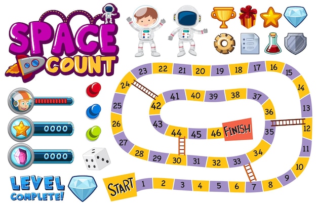 Vector space adventure maze spel sjabloon