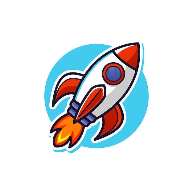 アドベンチャー・スペース・ロケット 遊び心のある漫画のベクトルイラスト